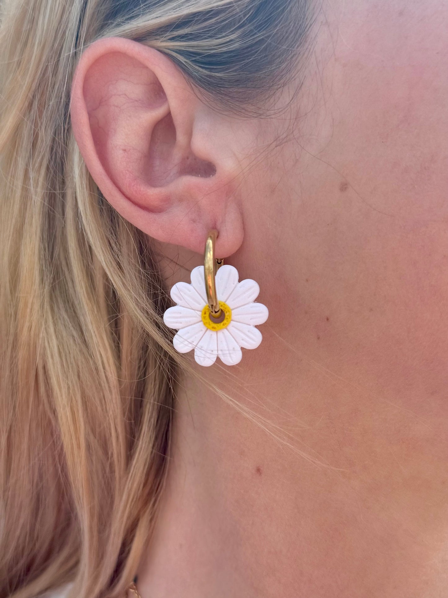 Pampille Margot blanche - Boucles d'oreilles interchangeables