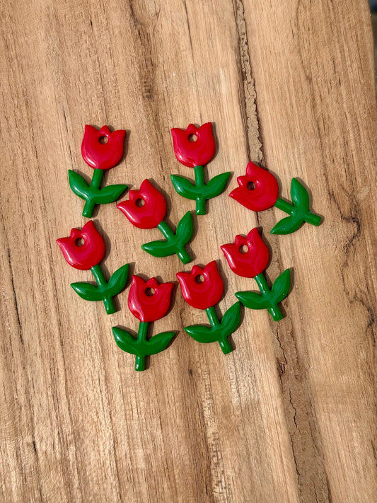 Pampille Tulipes - Boucles d'oreilles interchangeables