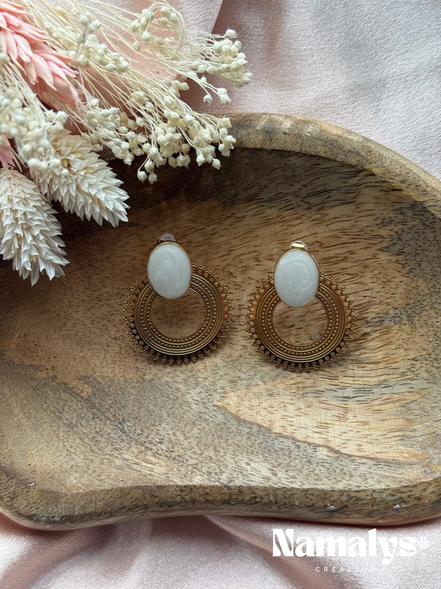 Boucles d'oreilles à puces - Acier inoxydable