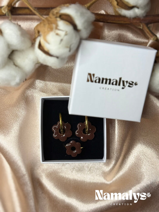 Coffret pampilles + créoles + bague