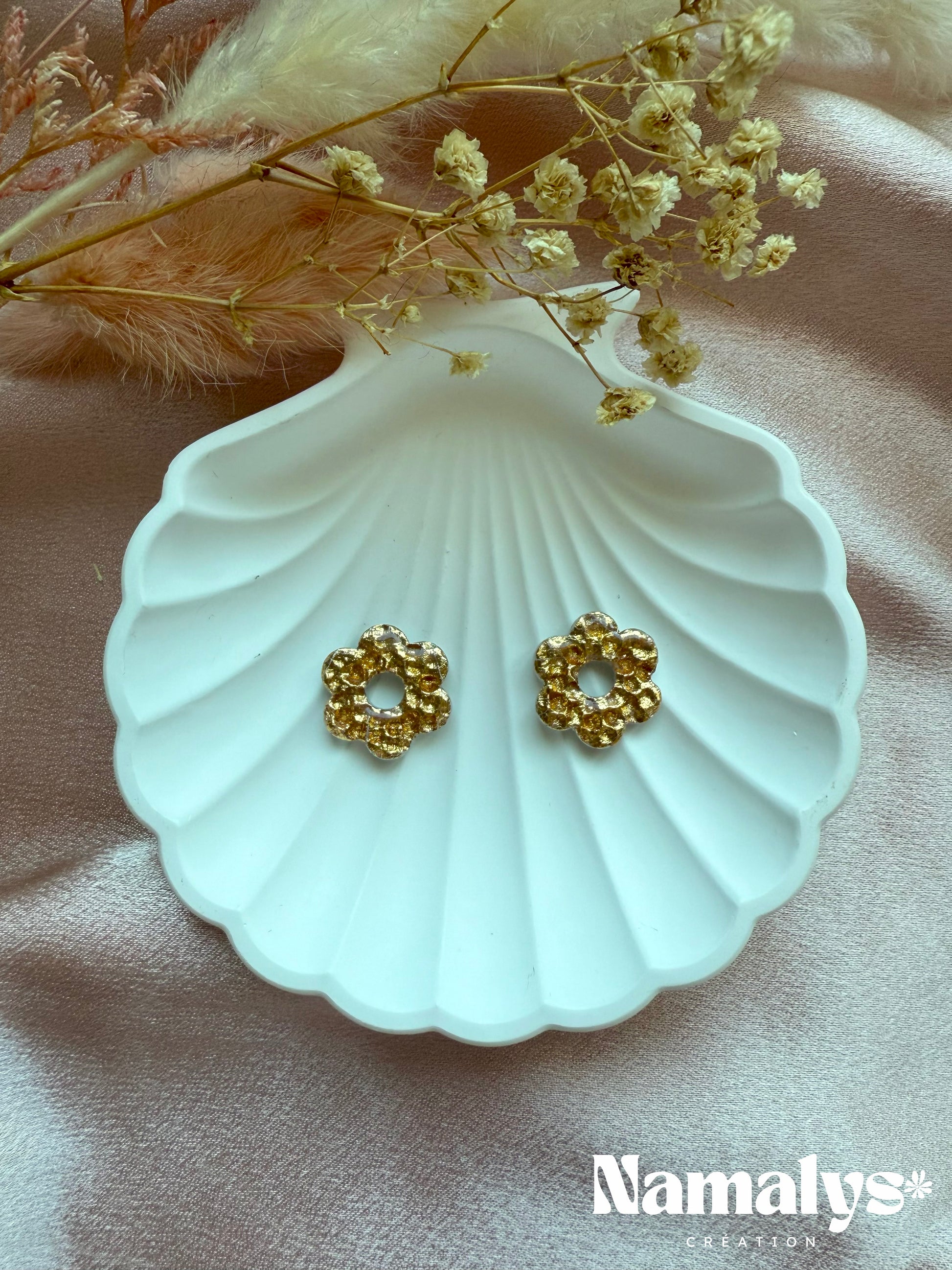 Pampille "Moun" - Motifs feuille d'Or