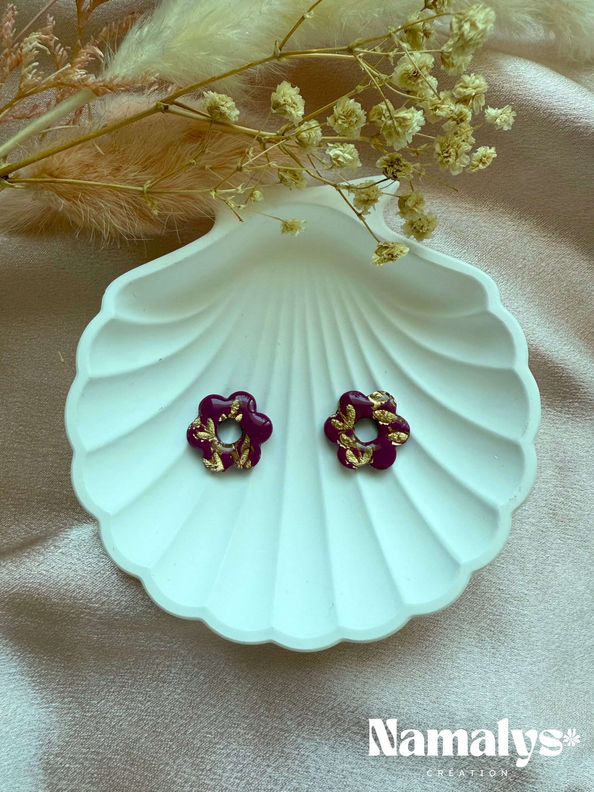 Pampille "Moun" - Motifs feuille d'Or