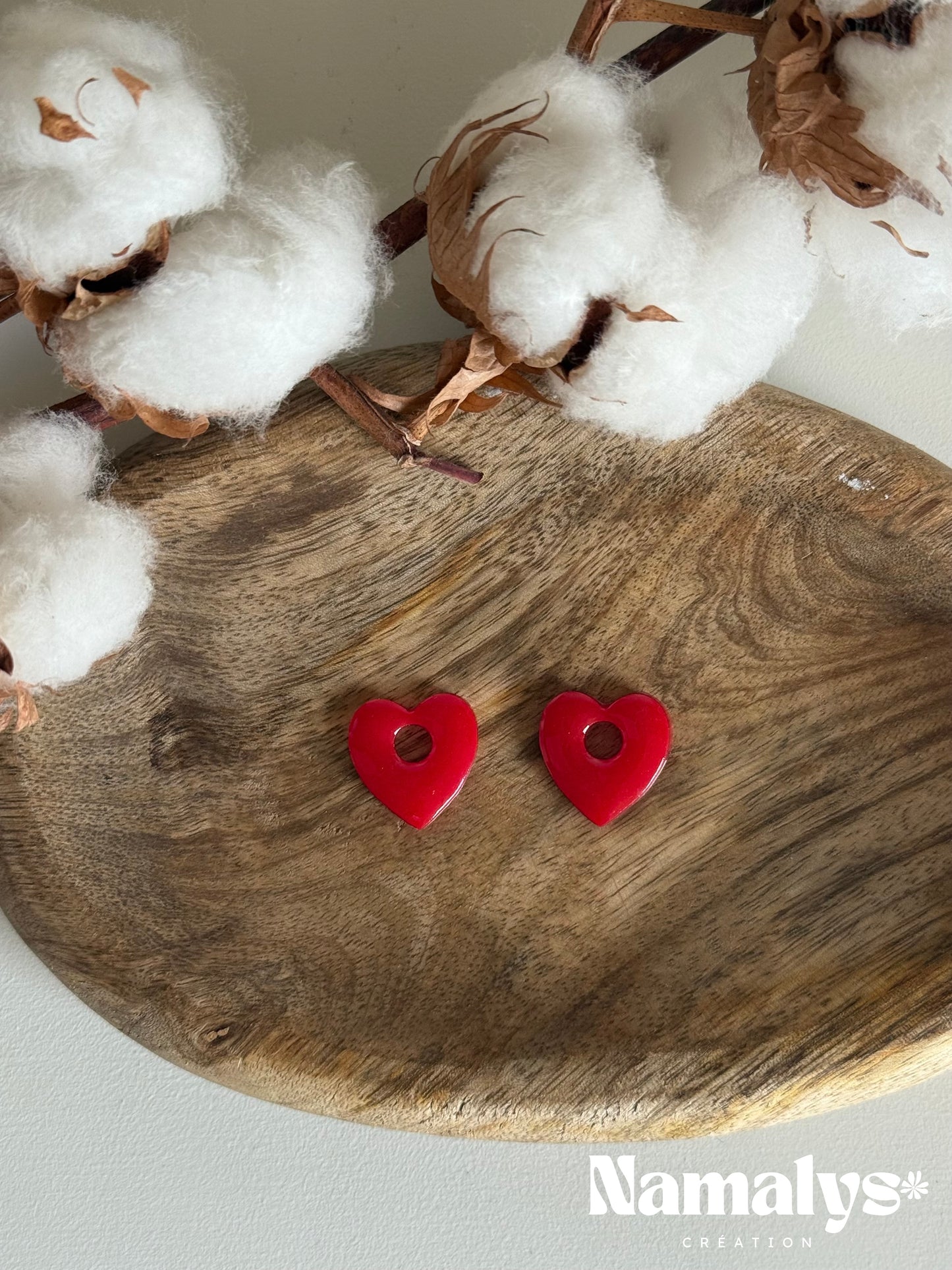 Pampilles "Coeur" en résine époxy