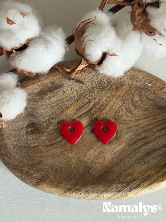 Pampilles "Coeur" en résine époxy