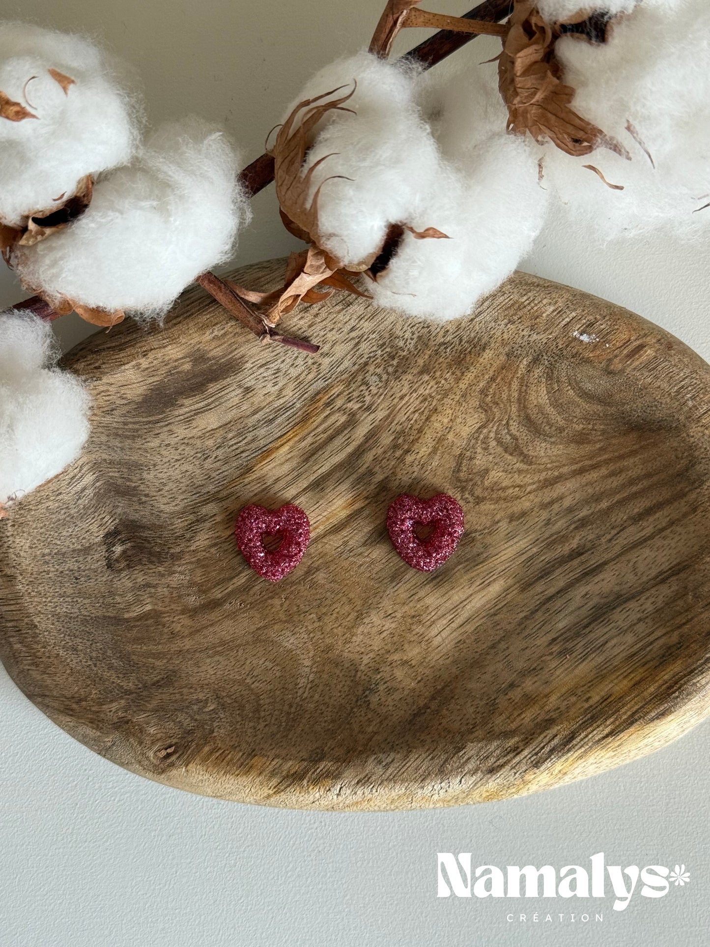 Pampilles "Petit coeur" en résine époxy