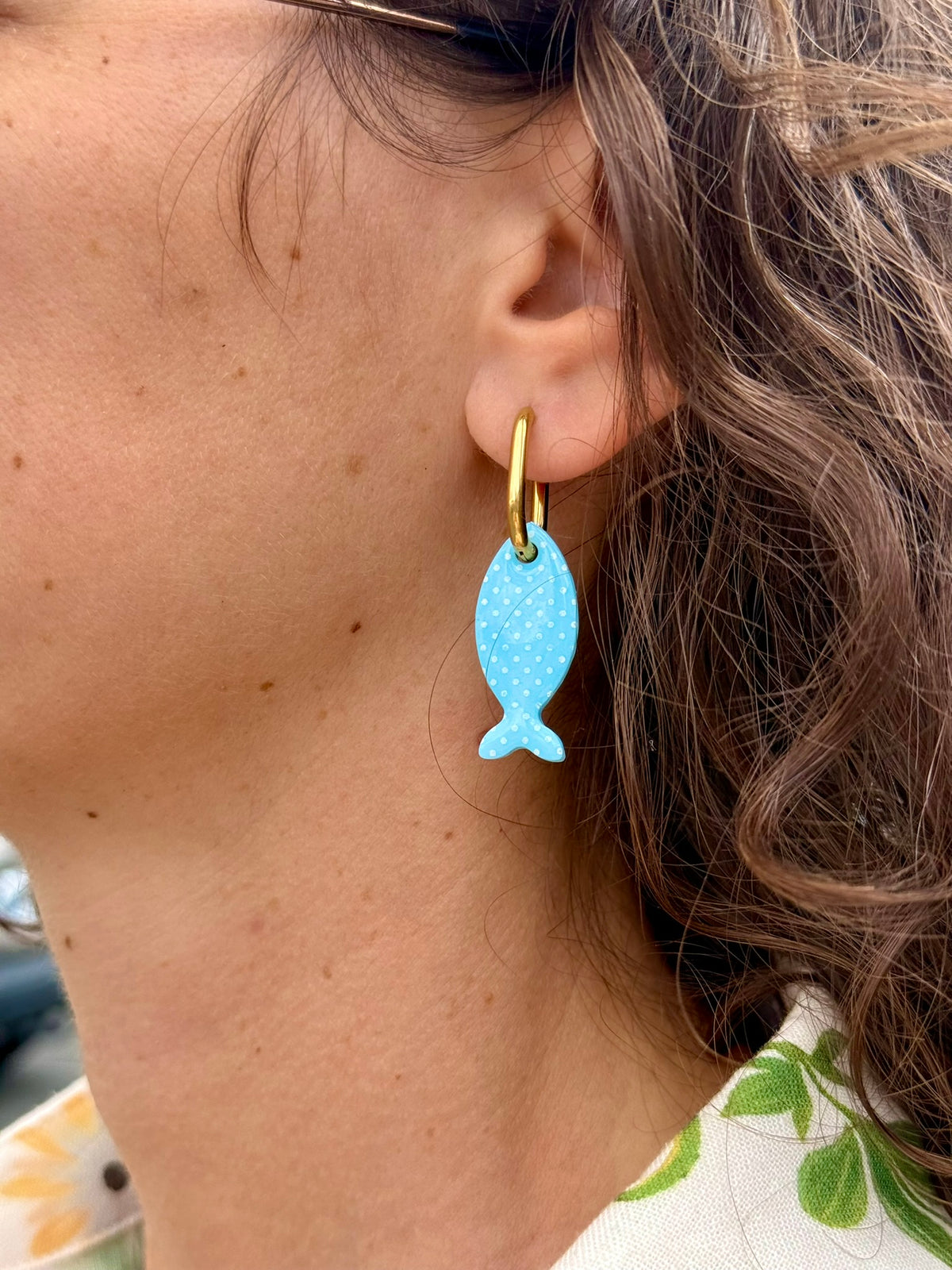 Pampille Poisson - Boucles d'oreilles interchangeables