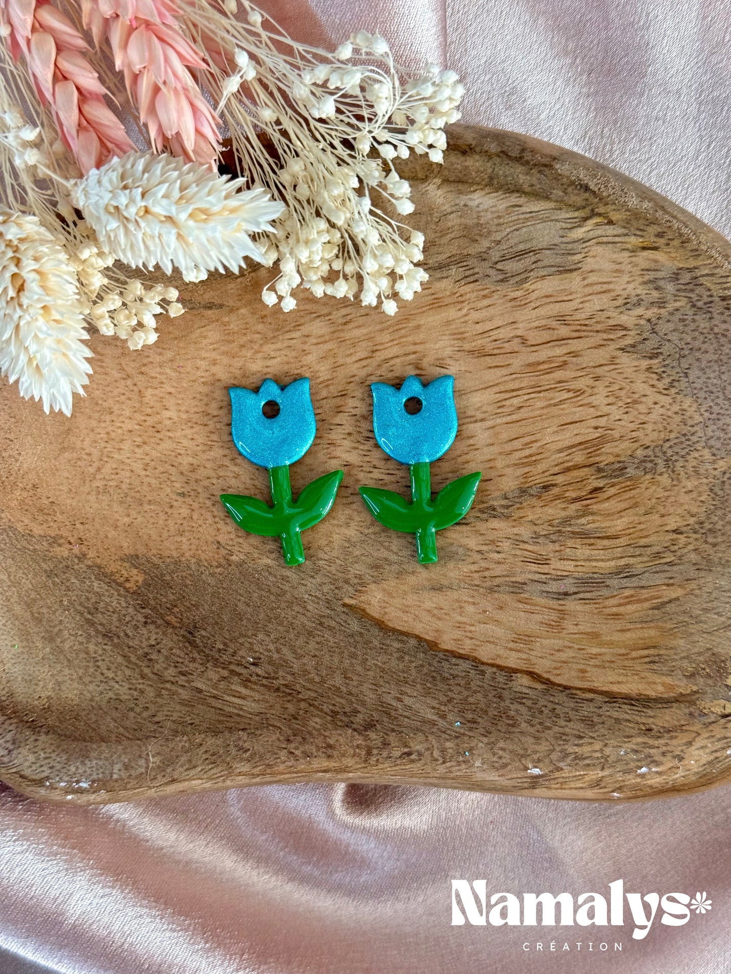 Pampille Tulipes - Boucles d'oreilles interchangeables