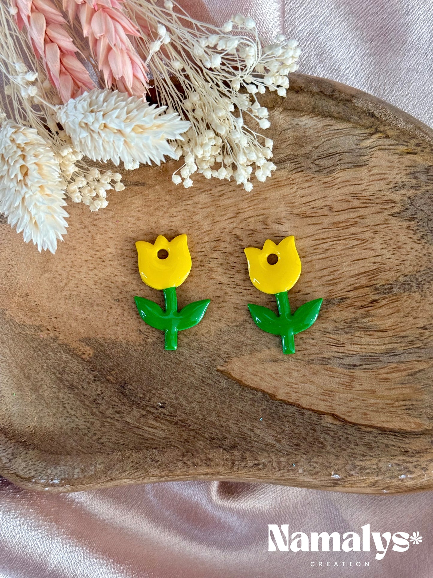 Pampille Tulipes - Boucles d'oreilles interchangeables